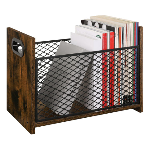 YINMIT storage basket filled with newspapers and books.