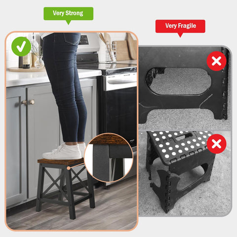 YINMIT Step Stool side view showing compact footprint and sturdy frame