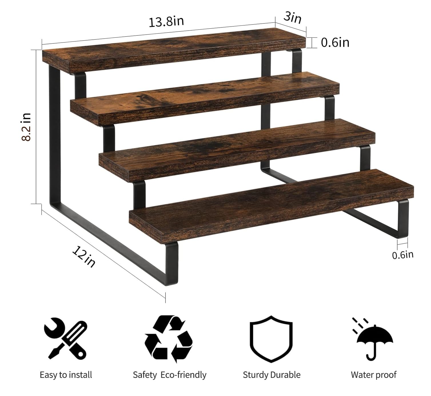 YINMIT 4-tier display near-dresser shows easy cleaning and water resistance