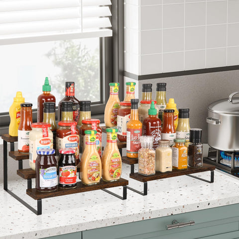 YINMIT 4-tier stand side angle highlighting compact counter space saving design