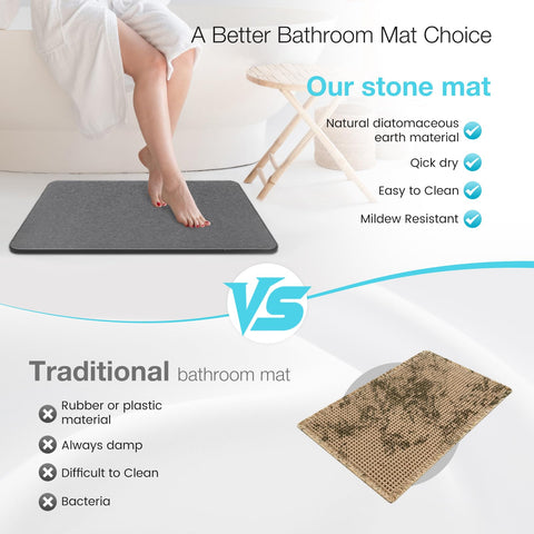 Yinoos diatomite stone bath mat minimalist design adds elegance to any bathroom.