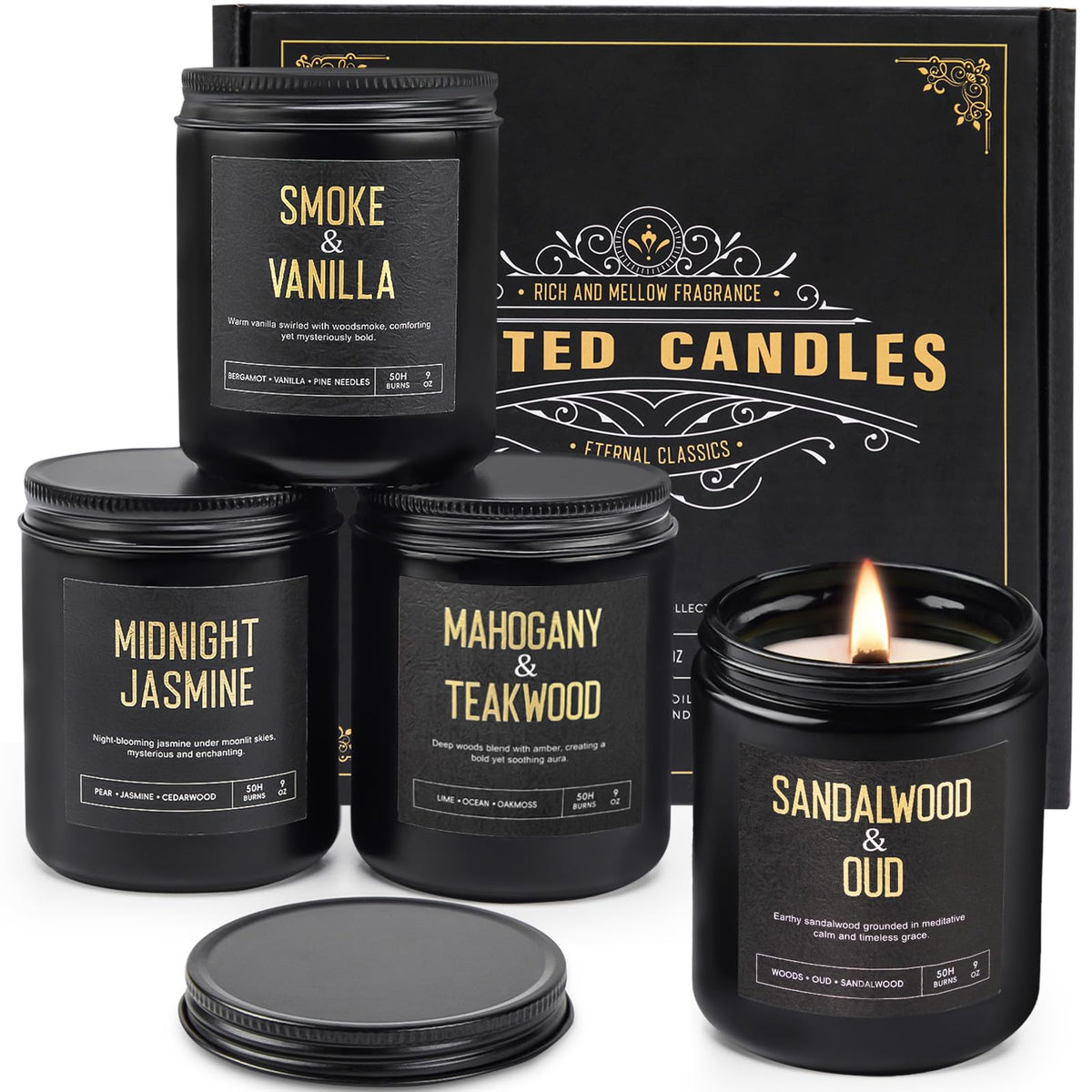 Yinuo Candle crackling wood wick close-up for cozy ambiance