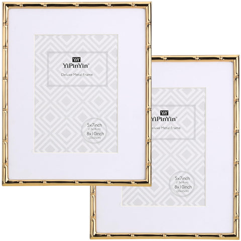 YiPinYin 8x10 bamboo detail frame with glass front for desk or wall display.