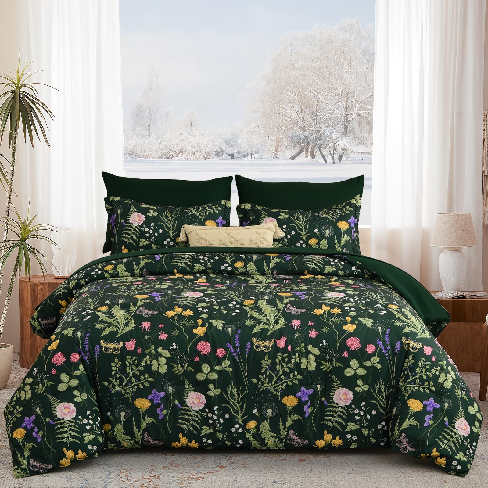 Bedroom setup featuring Yiran floral bedding for inviting rest