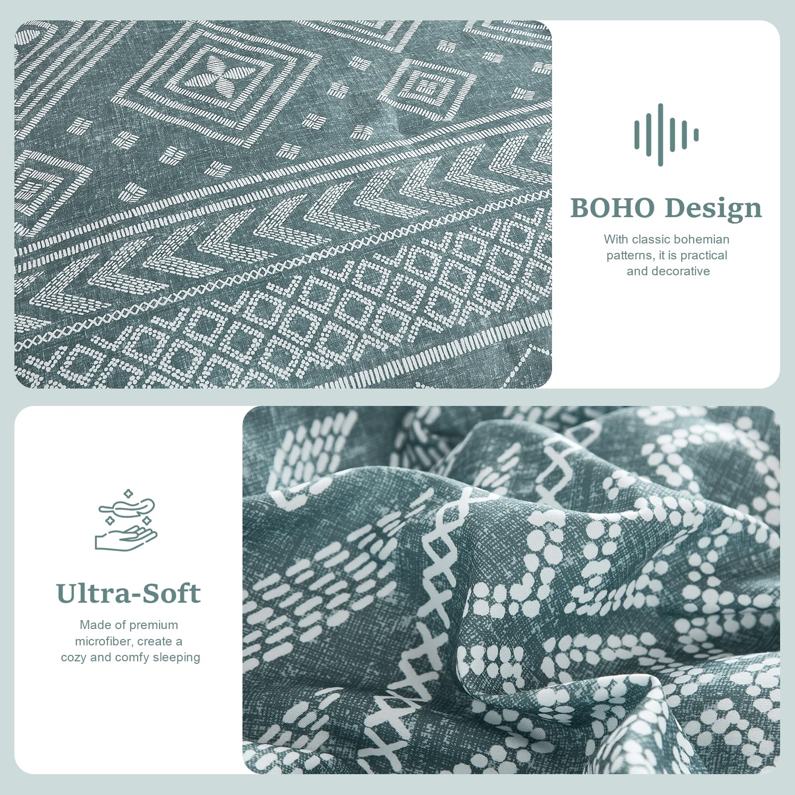 Yiran pillow sham 20x36 completes the boho bedding look.