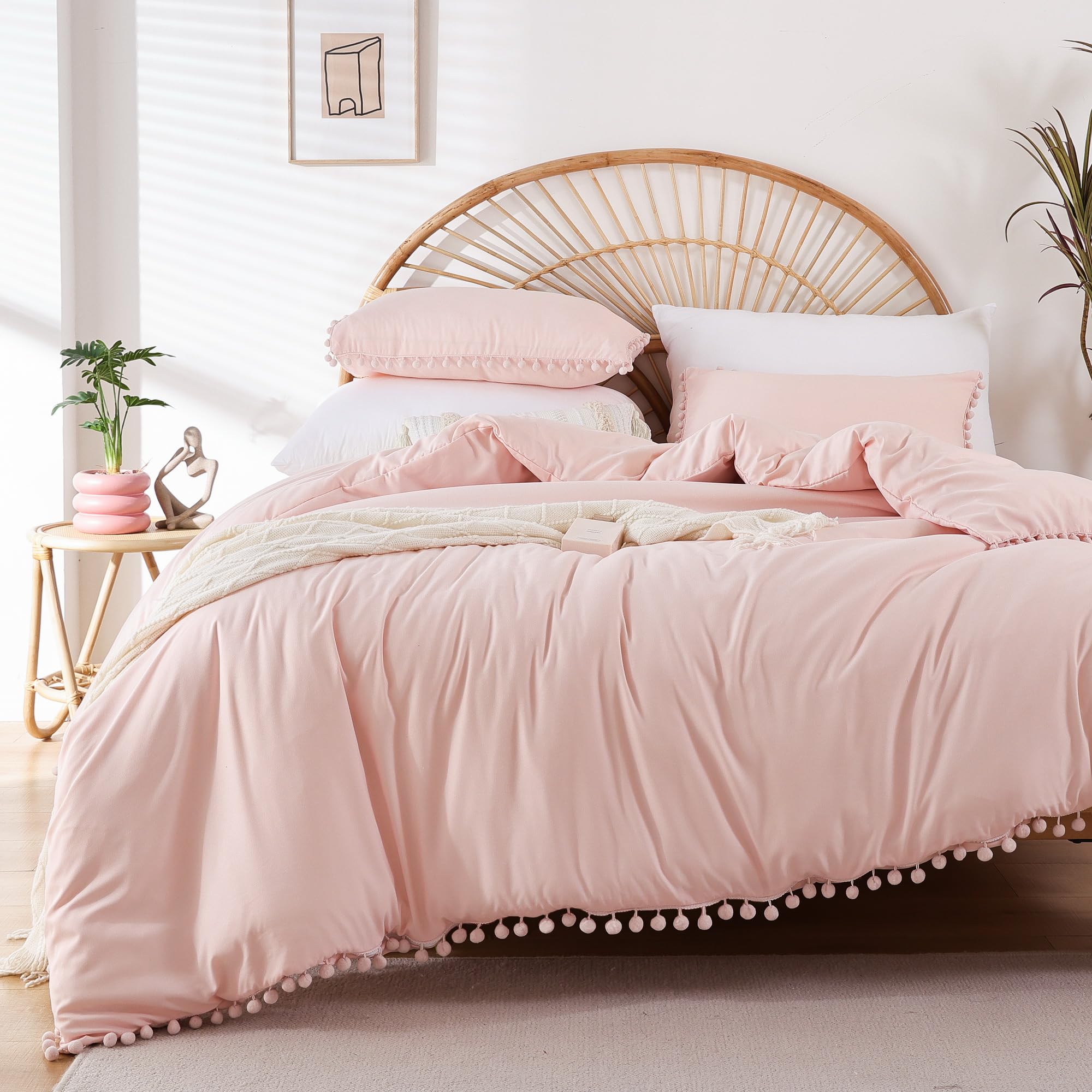 YIRDDEO pillow sham 20x26 in blush enhances pillow styling and comfort.