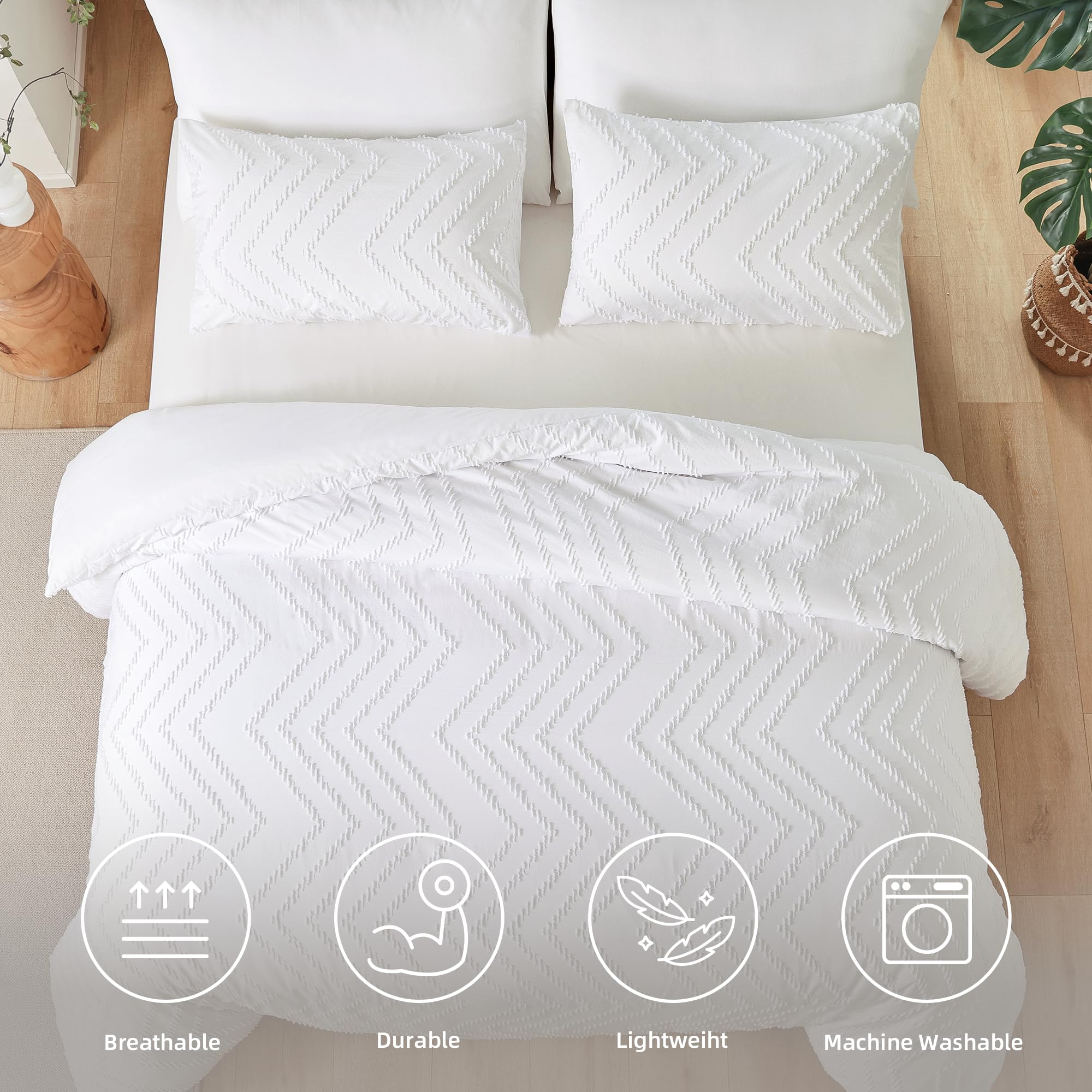 YIRDDEO white comforter close-up highlights soft microfiber feel
