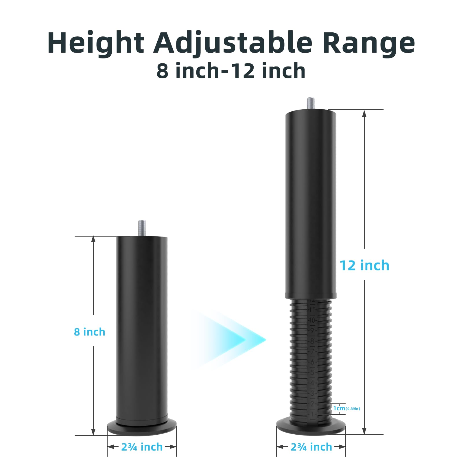 Yireehome adjustable height from 8 to 12 inches for easier access.