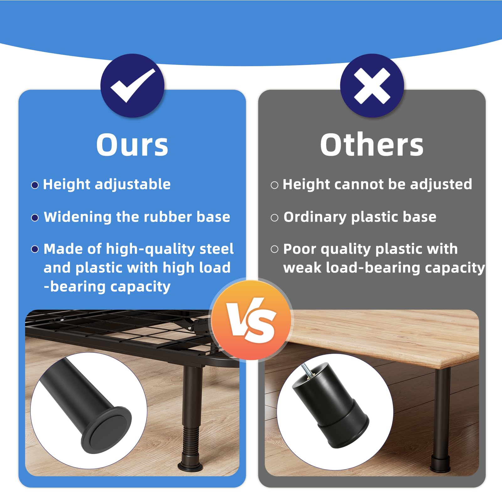 Yireehome heavy-duty steel frame delivers lasting stability.