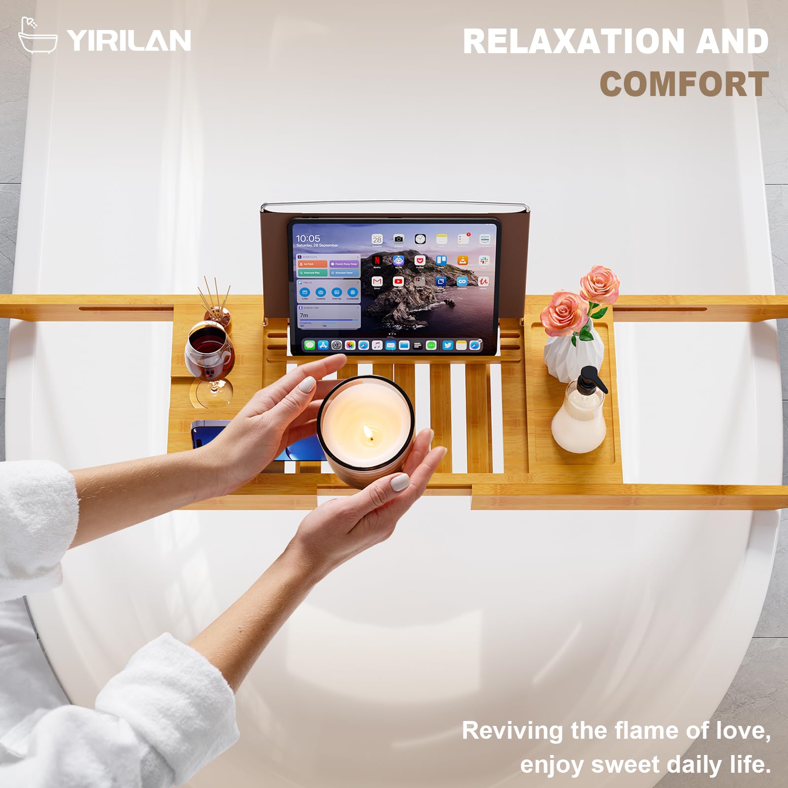 Yirilan foldable tray arrives ready to use with no assembly.