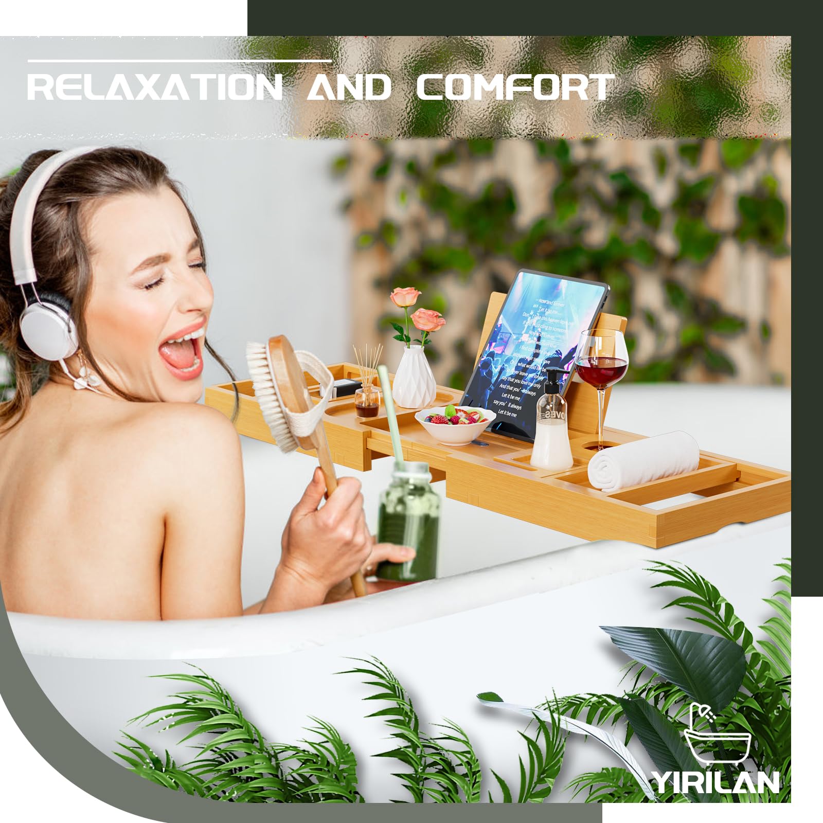 Non-slip design keeps the Yirilan bath tray steady during baths.