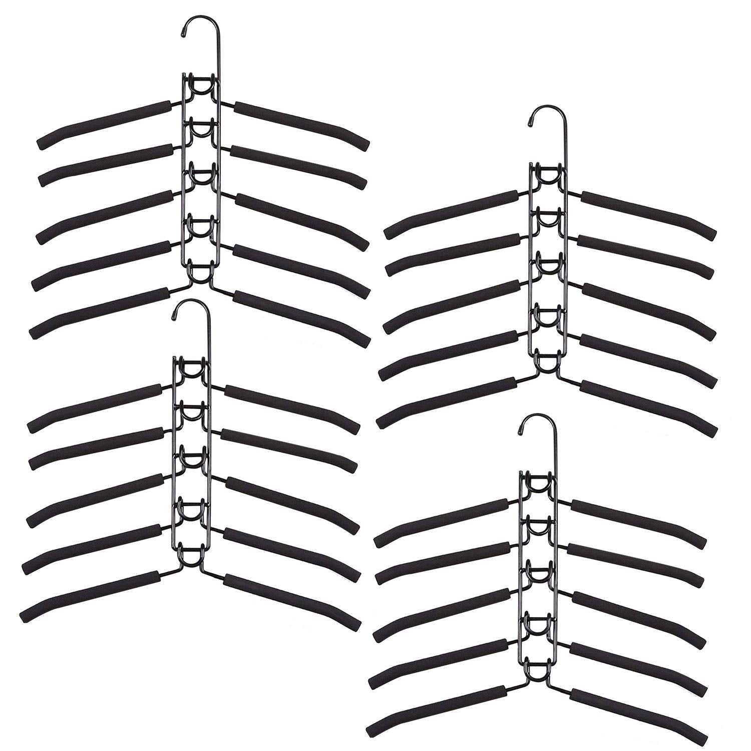 YiSeyruo 5-in-1 multi-layer hanger assembly demonstrates space saving in compact closets