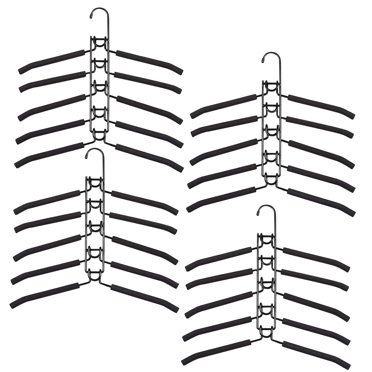 YiSeyruo 5-in-1 multi-layer hanger assembly demonstrates space saving in compact closets