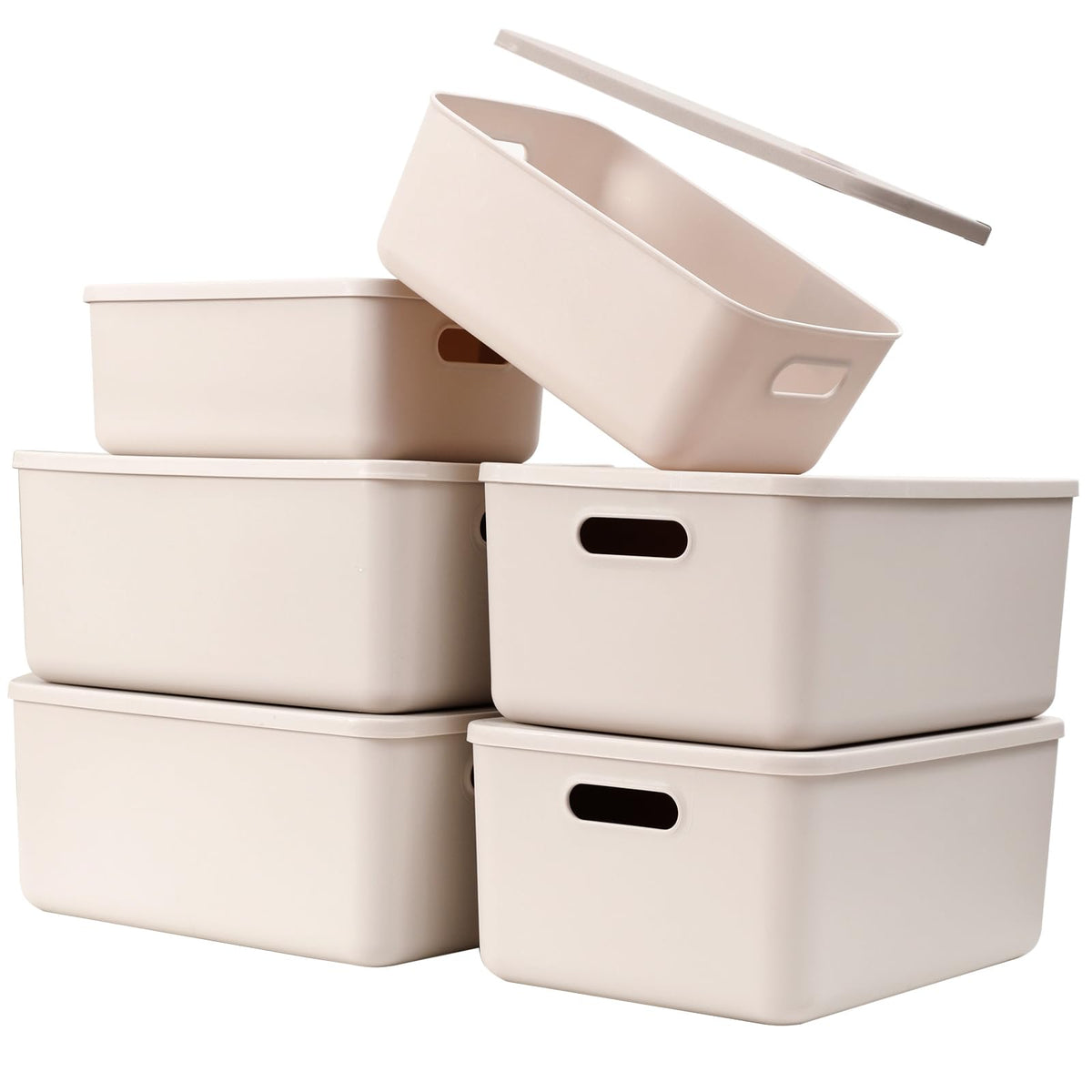 Yishyfier large gray basket with lid for clutter-free shelves