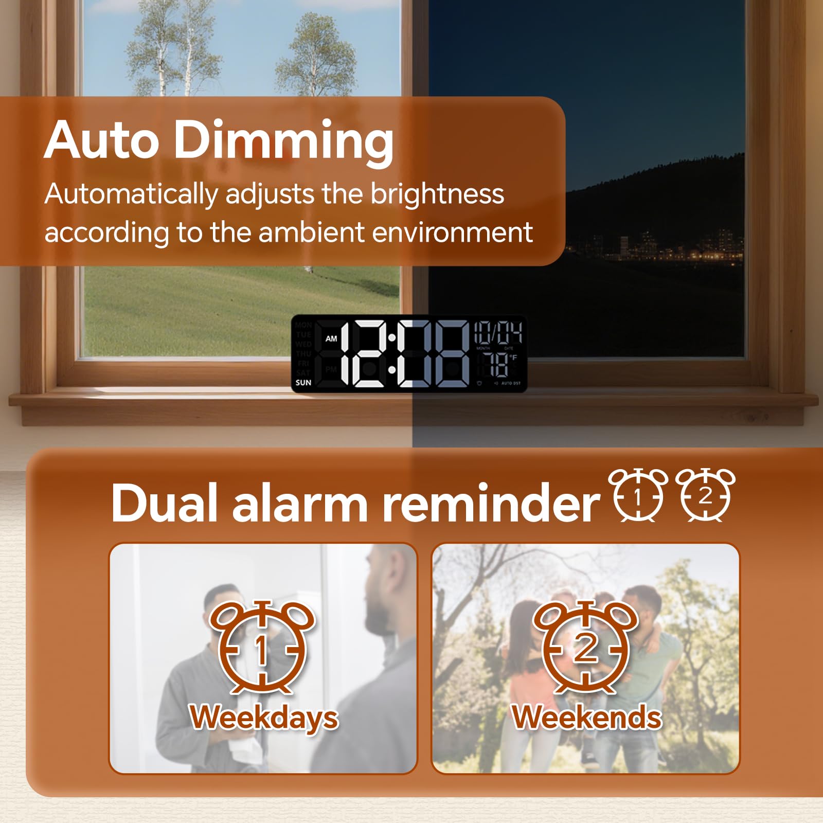 YISILE auto DST and dim mode adjust brightness automatically