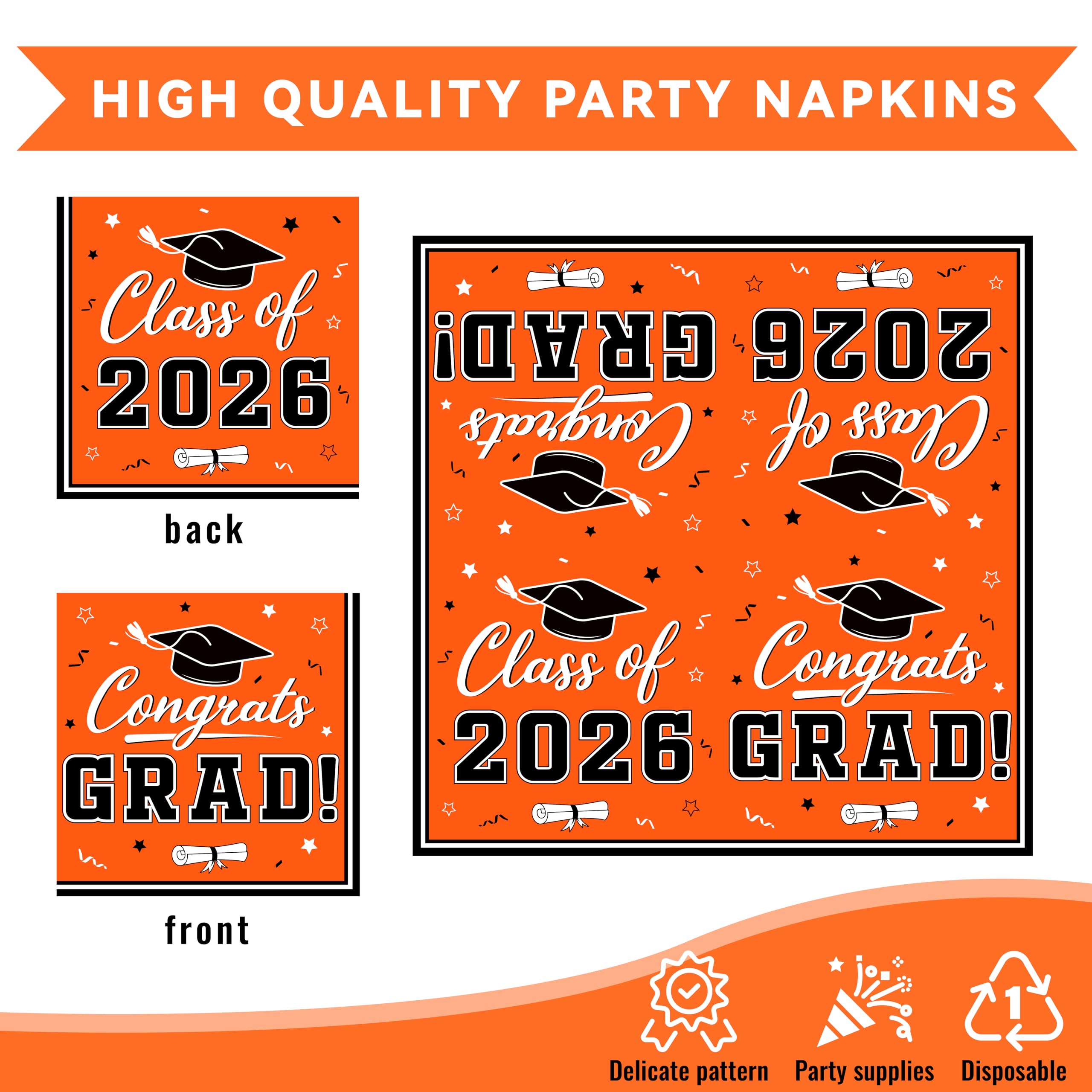 YISKUOPU themed tableware creates vibrant orange and black graduation vibes