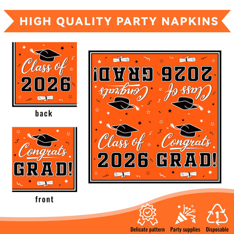 YISKUOPU themed tableware creates vibrant orange and black graduation vibes
