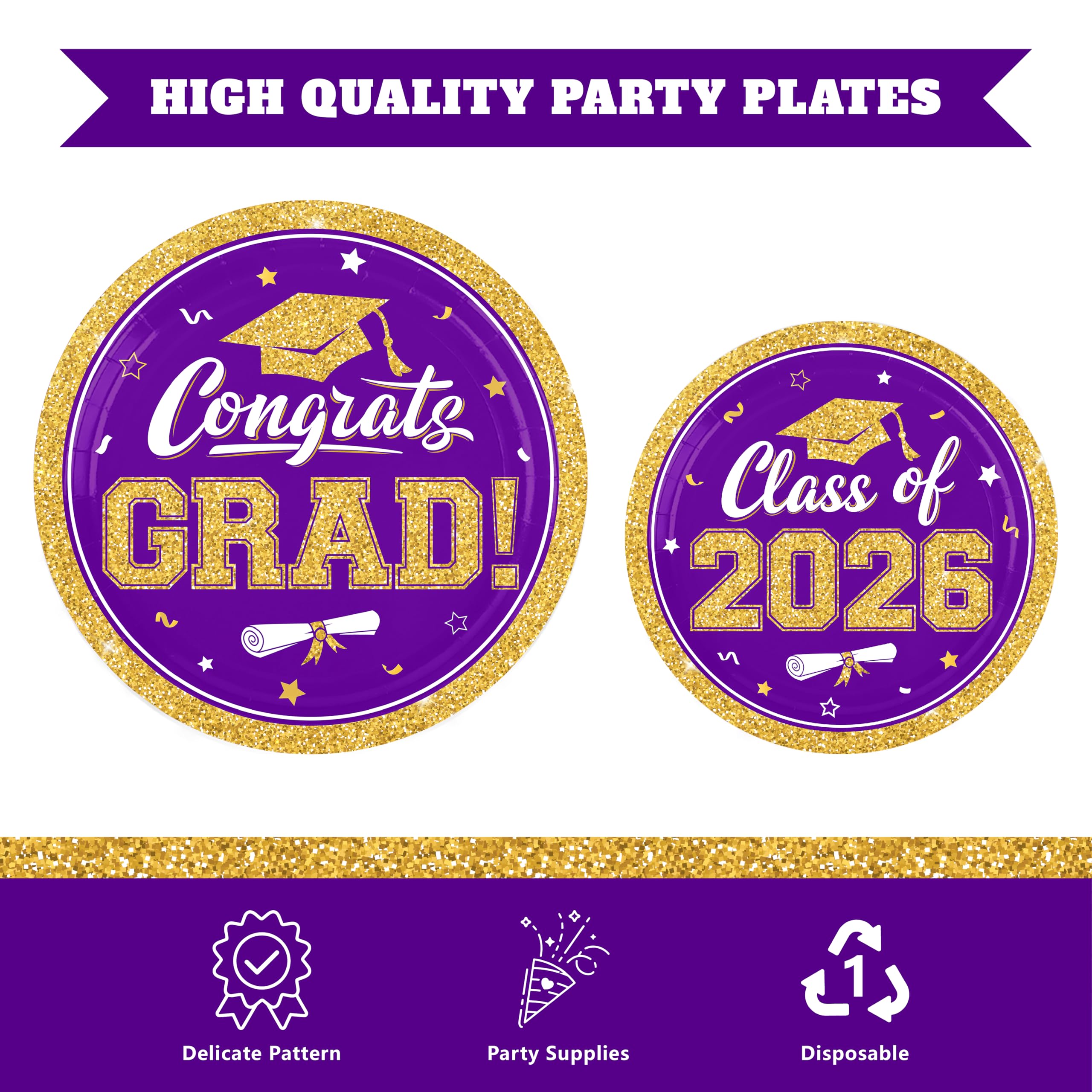 YISKUOPU purple gold grad table setup for photo worthy moments