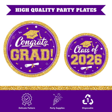 YISKUOPU purple gold grad table setup for photo worthy moments