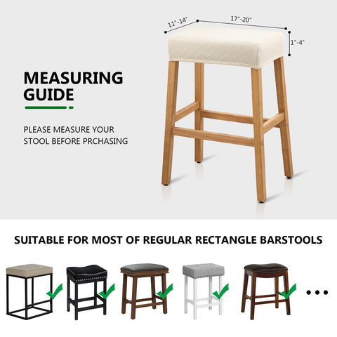 YISUN seat cover fits stools 17-20 inches long and 11-14 inches wide.
