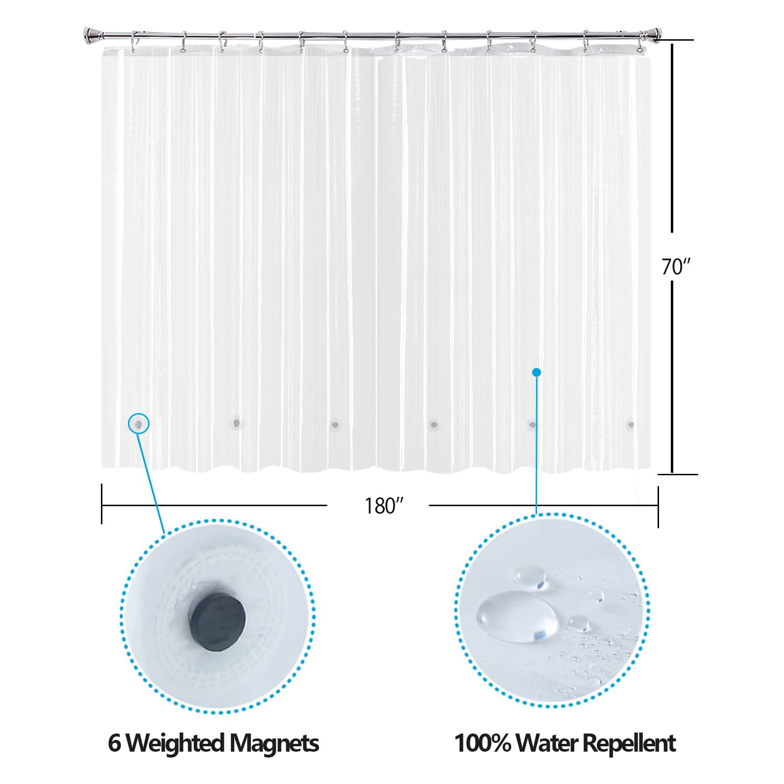 YISURE header with rust-free grommets reinforces long-lasting durability.