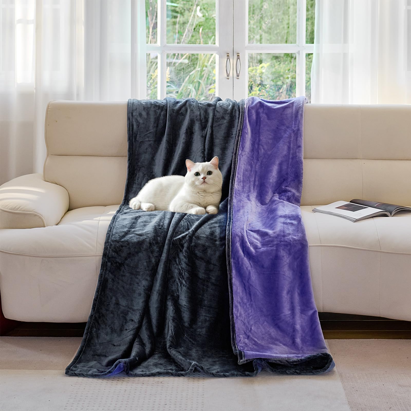 YISURE sofa cover in grey provides leakproof protection for furniture.