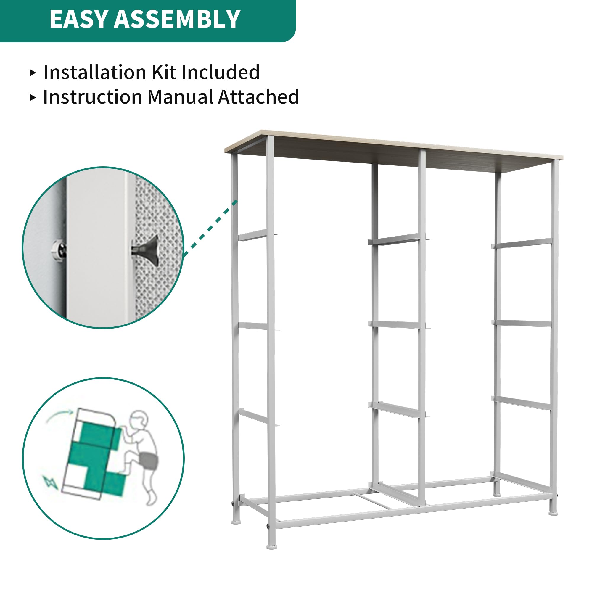 YITAHOME adjustable feet protect floors and stabilize setup.
