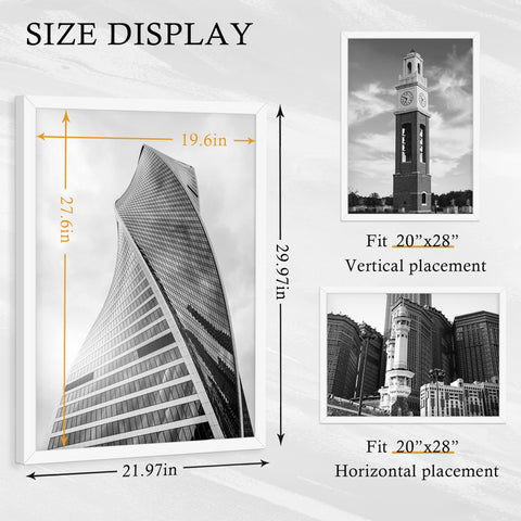 YiTanli 20x28 frame with rotating buckle for quick photo changes.