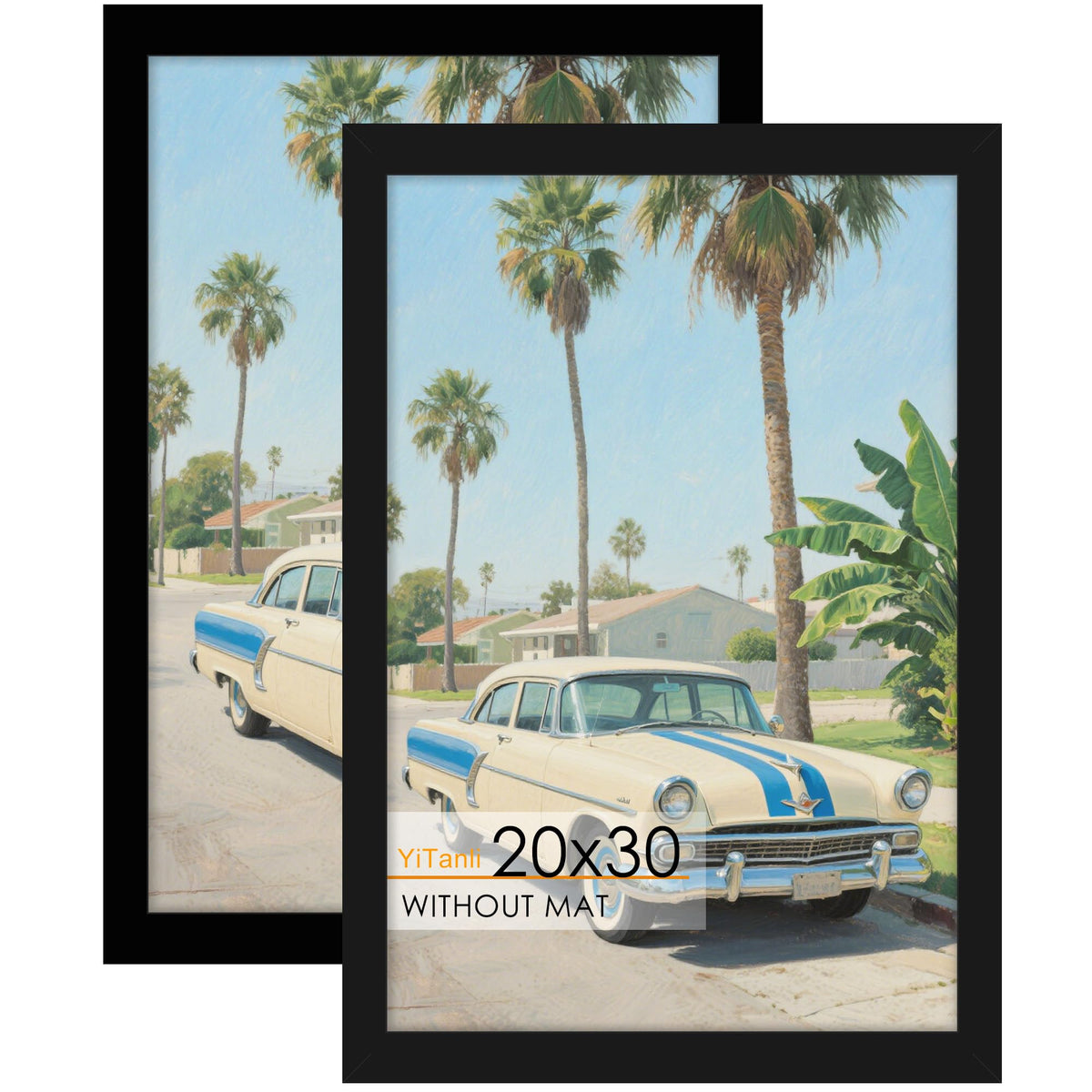 YiTanli 20x30 frame front view with matte black finish for posters and prints