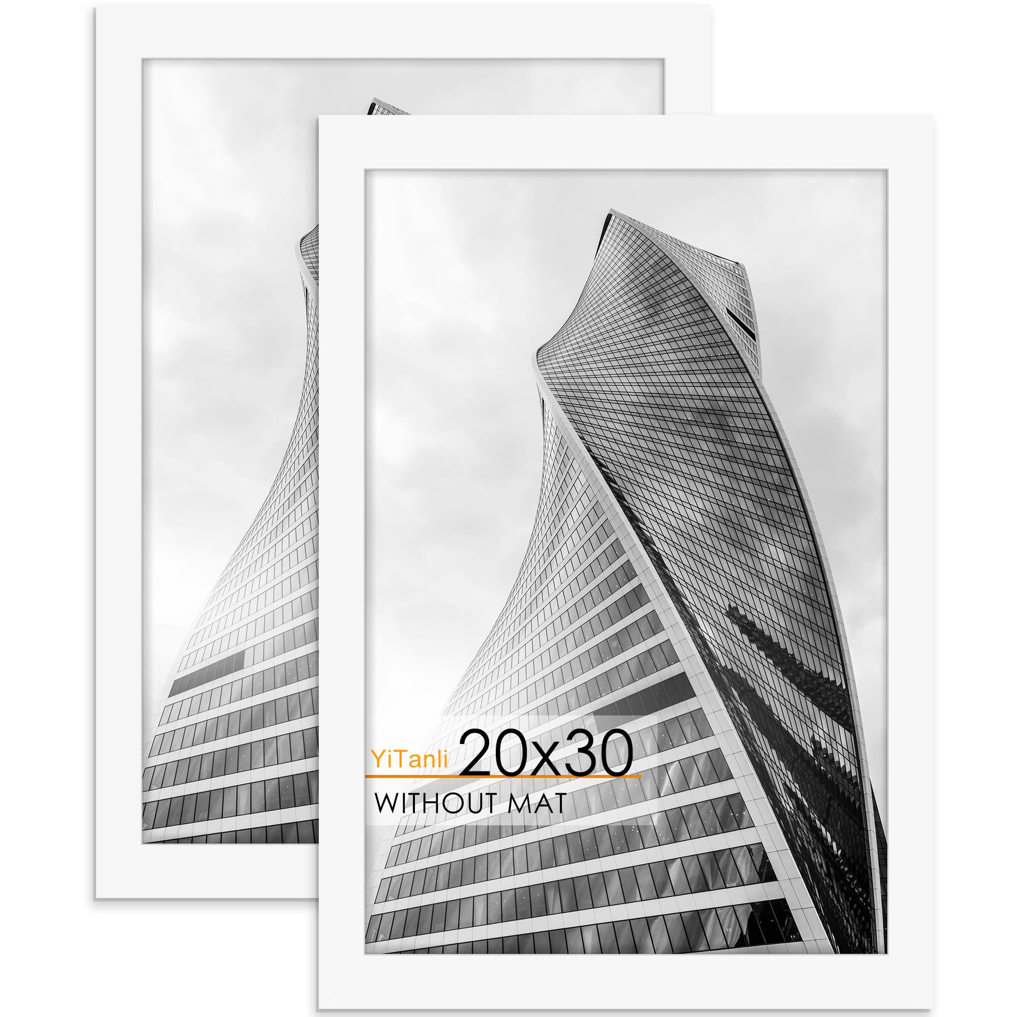 YiTanli 20x30 white poster frame front view for crisp display