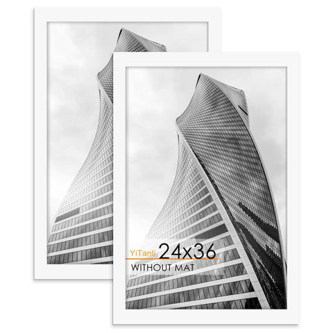 YiTanli 24x36 poster frame front view in white for clean wall displays.