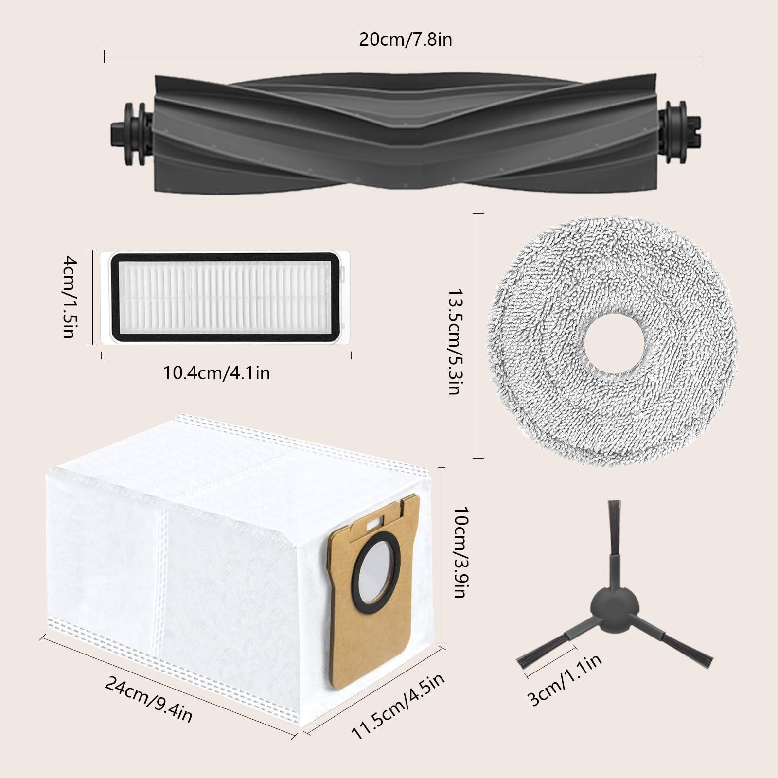 Yivy cleaning brush included for thorough vacuum care.