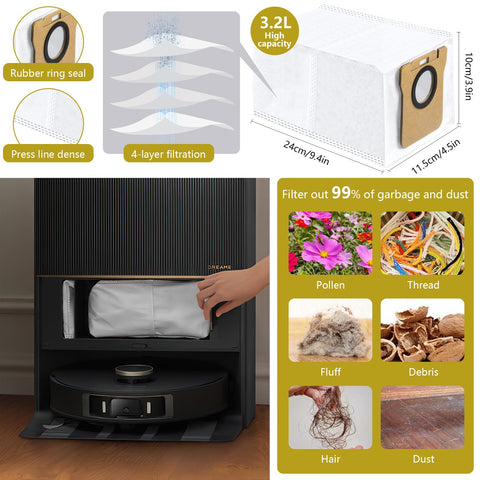 Yivy HEPA filters pack captures fine dust and pollen efficiently.