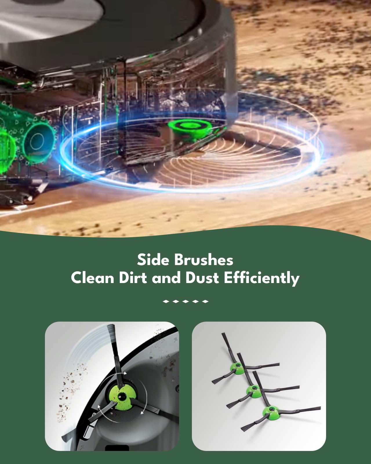 Yivy Roomba Combo J7+/J9+ cleaning brush helps remove debris