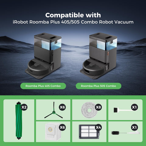 Yivy Roomba Plus side brushes bundle improves edge and corner debris pickup