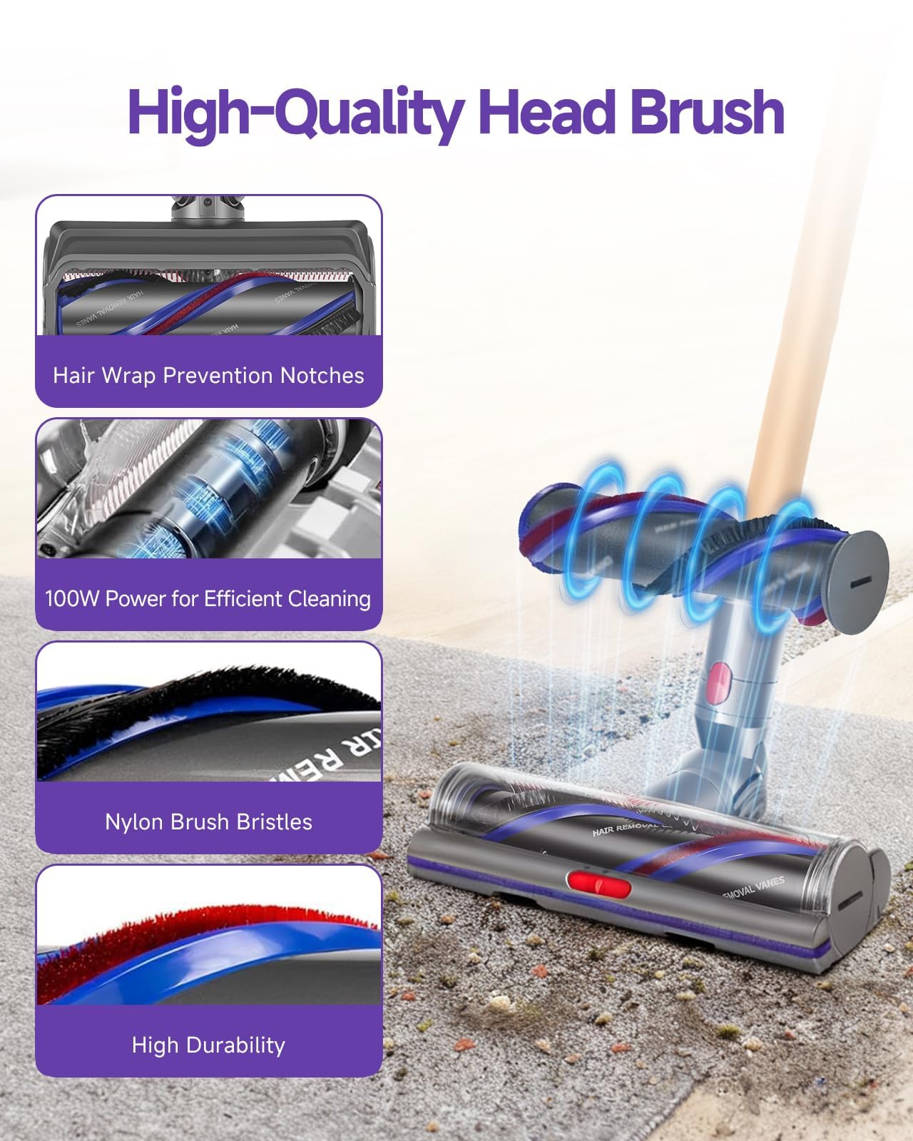Yivy V11 head 90-degree tilt enables easy cleaning under tables.