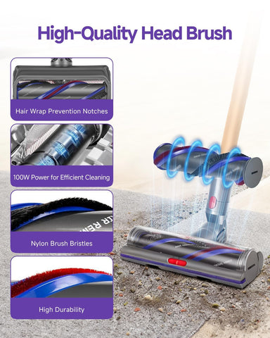 Yivy V11 head 90-degree tilt enables easy cleaning under tables.