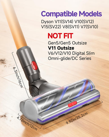 Yivy V11 head side view highlights slim profile for hard-to-reach areas.