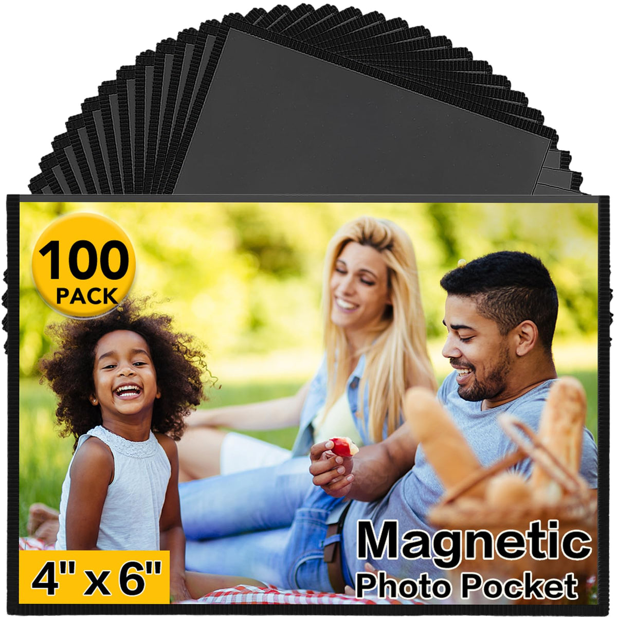 YixangDD magnetic photo frames display 4x6 photos securely on a fridge.