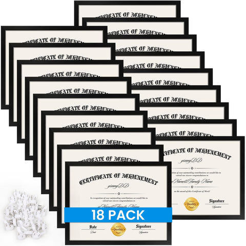 YixangDD 18-pack certificate frame front view for a sleek diploma display