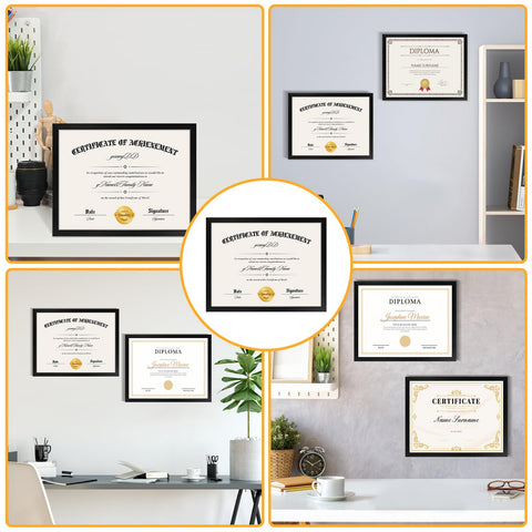 YixangDD black diploma frame wall and tabletop display option