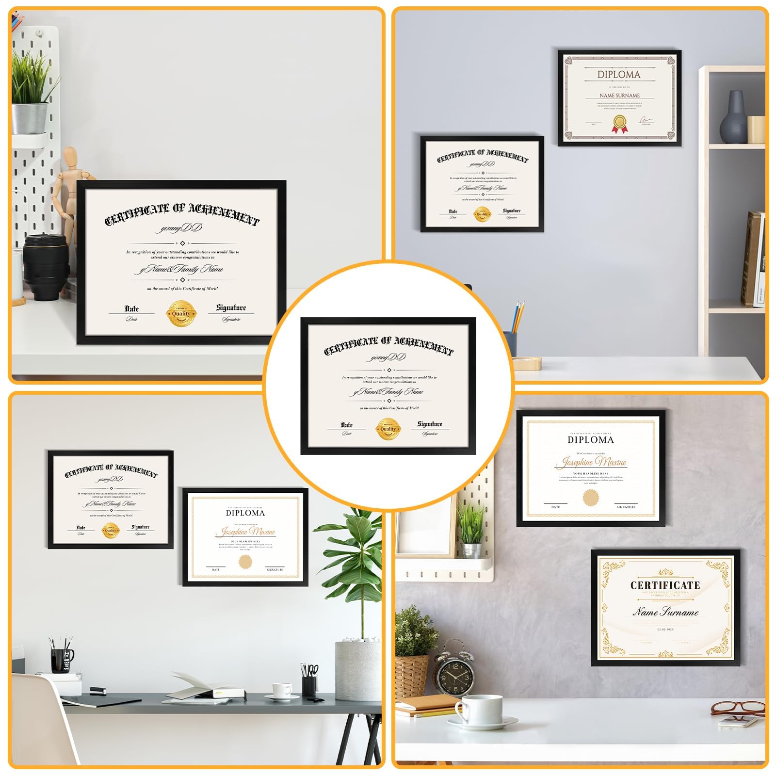YixangDD 12-pack keeps multiple diplomas stylishly displayed