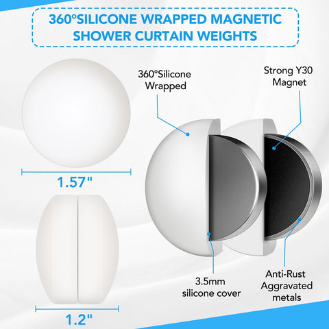 YixangDD heavy-duty magnetic weights for shower curtains.