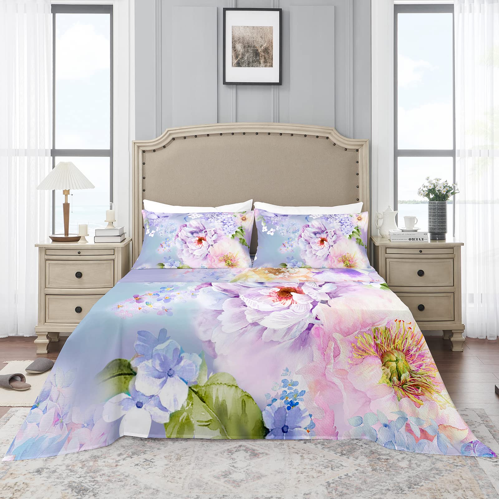YIYEA Queen Sheet Set microfiber fabric with smooth feel