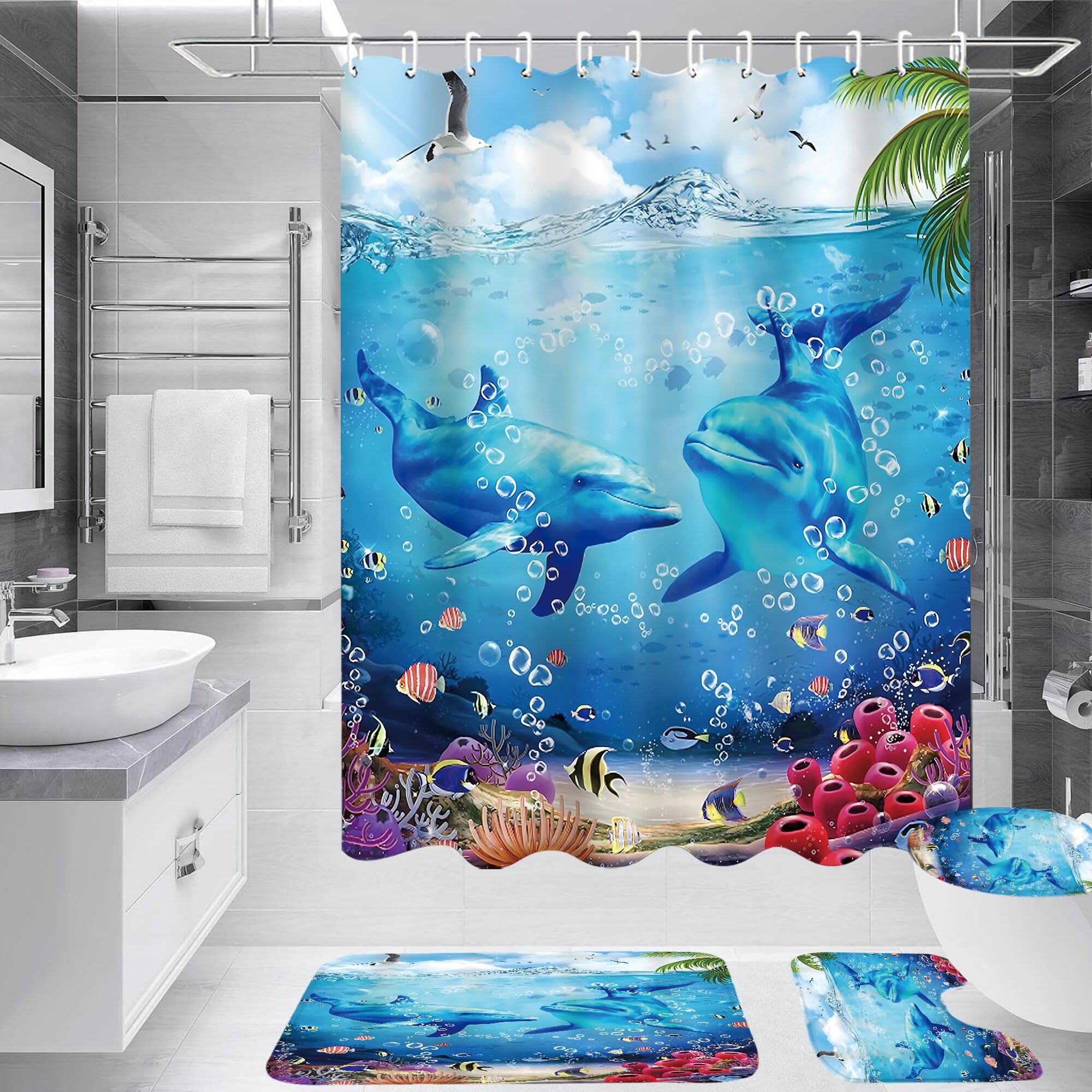 Yizheer anti-slip bath mat provides quick dry comfort after showers.
