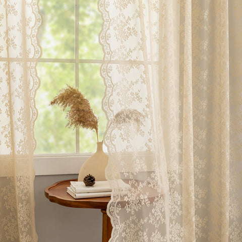 YJ YANJUN 84-inch length curtains hanging for generous coverage.