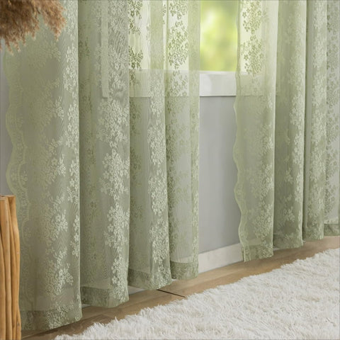 YJ YANJUN vintage curtain set enhances spring and summer spaces with nature-inspired color.