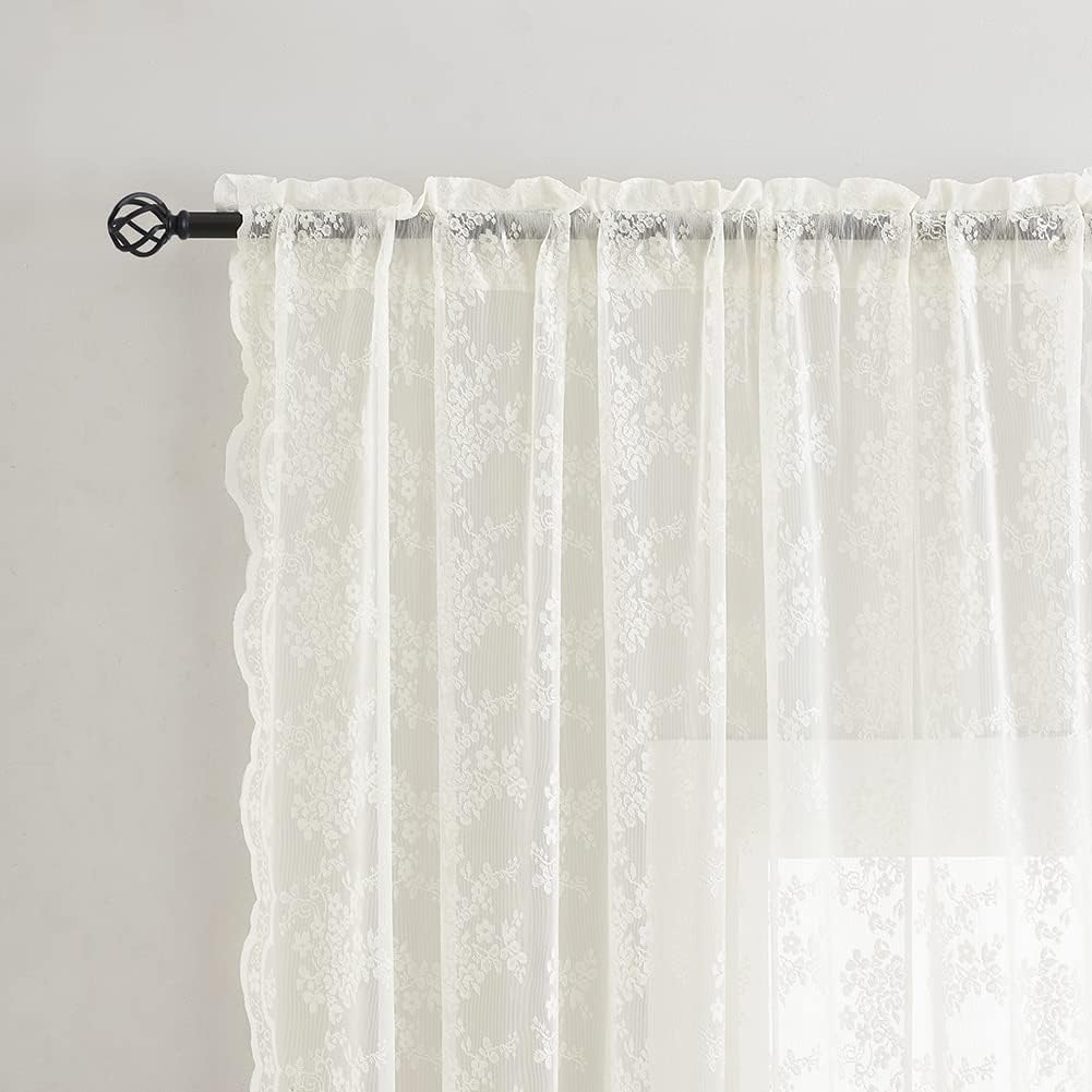 Close-up of YJ YANJUN floral lace and dotted netting
