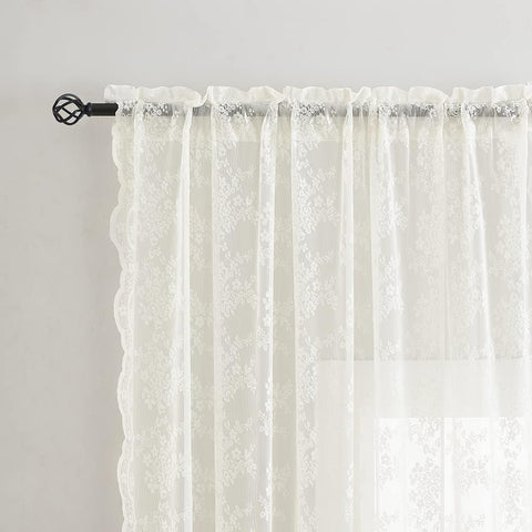 Close-up of YJ YANJUN floral lace and dotted netting