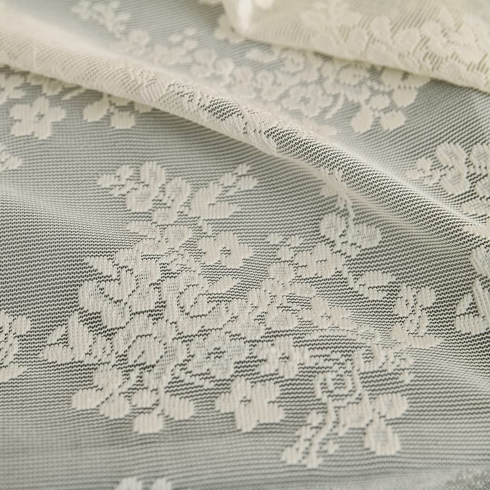 YJ YANJUN lace curtain provides decorative privacy when used outside the liner.